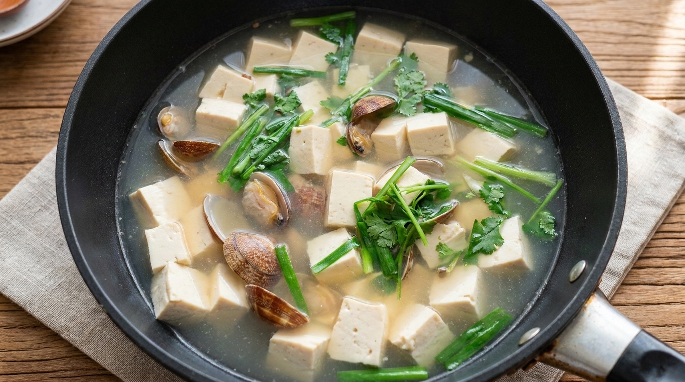 Soupe classique aux palourdes et au tofu