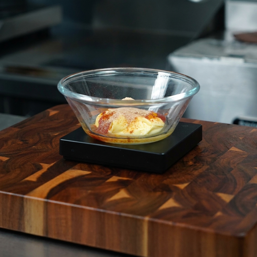 1g dail en poudre ajouté au mélange dans un bol en verre transparent.
