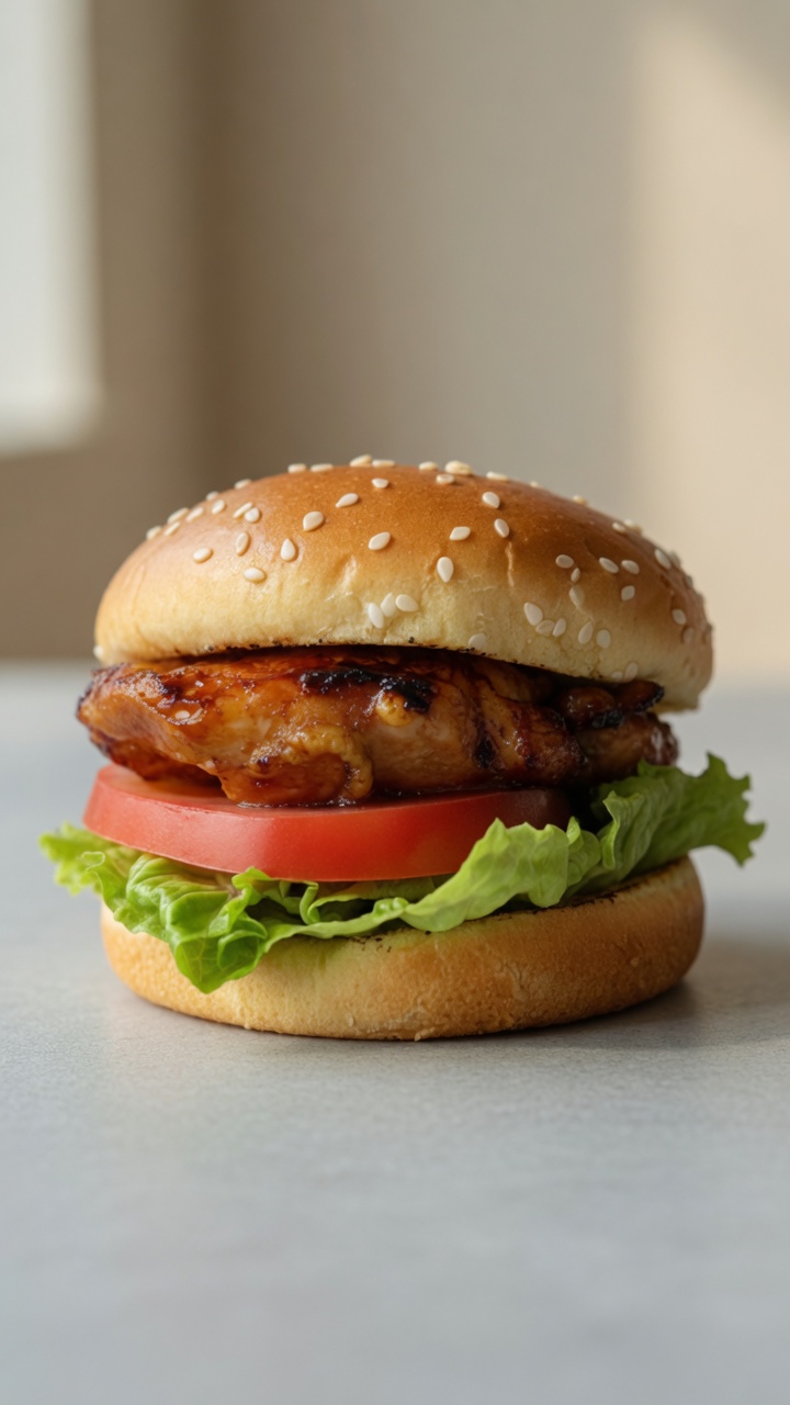 Burger au Poulet Teriyaki Savoureux