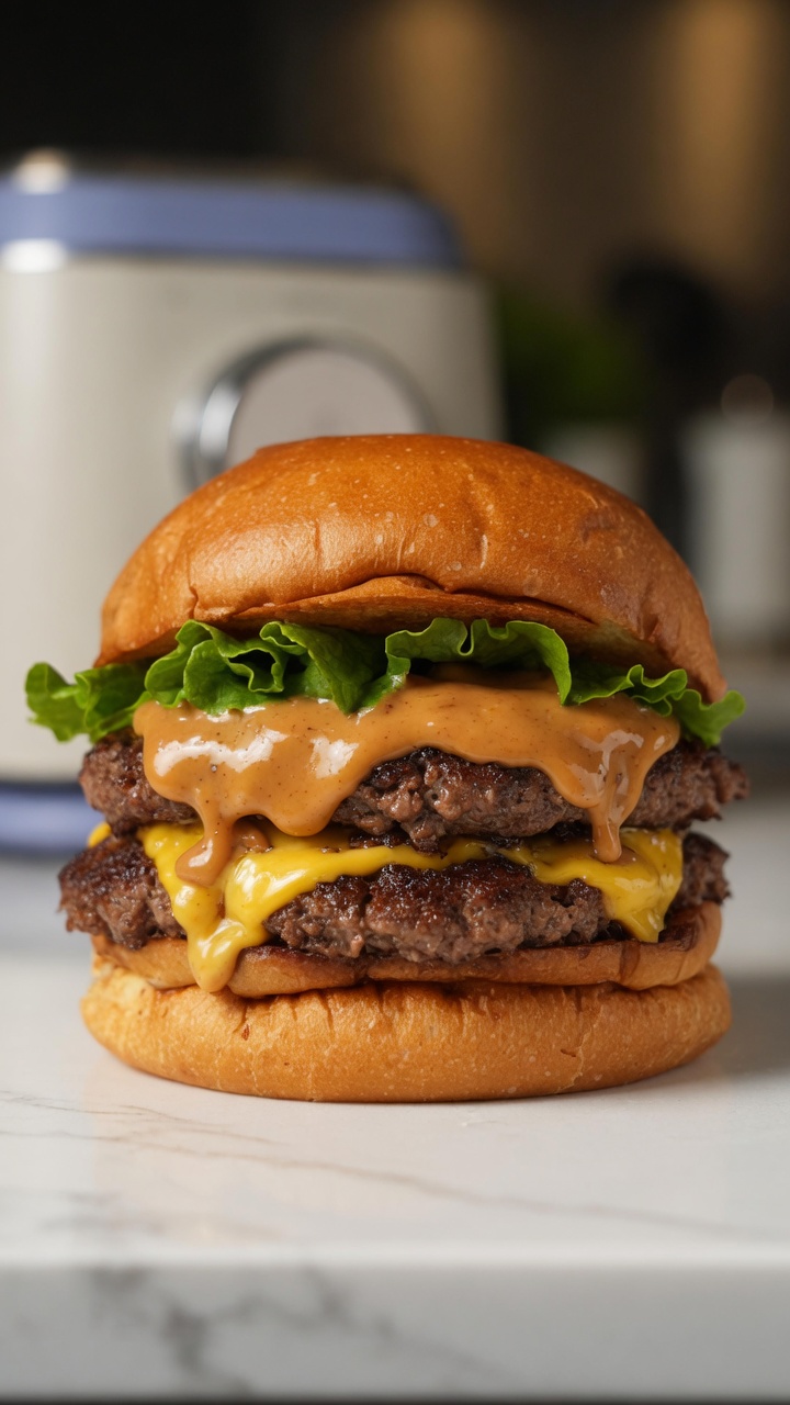 Burger Double Bœuf au Beurre de Cacahuète Maison
