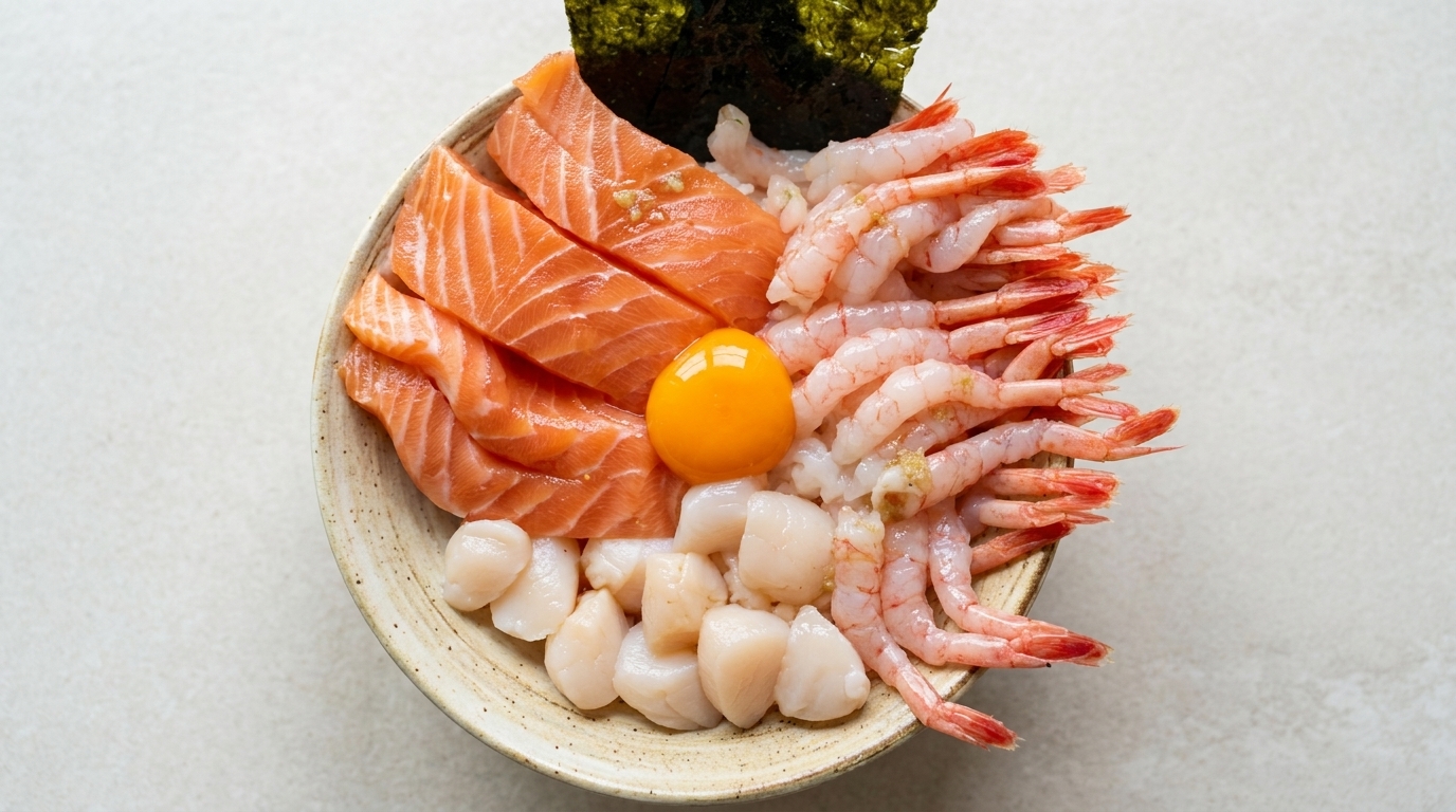 Bol Chirashi aux Fruits de Mer Facile et Faible en Calories