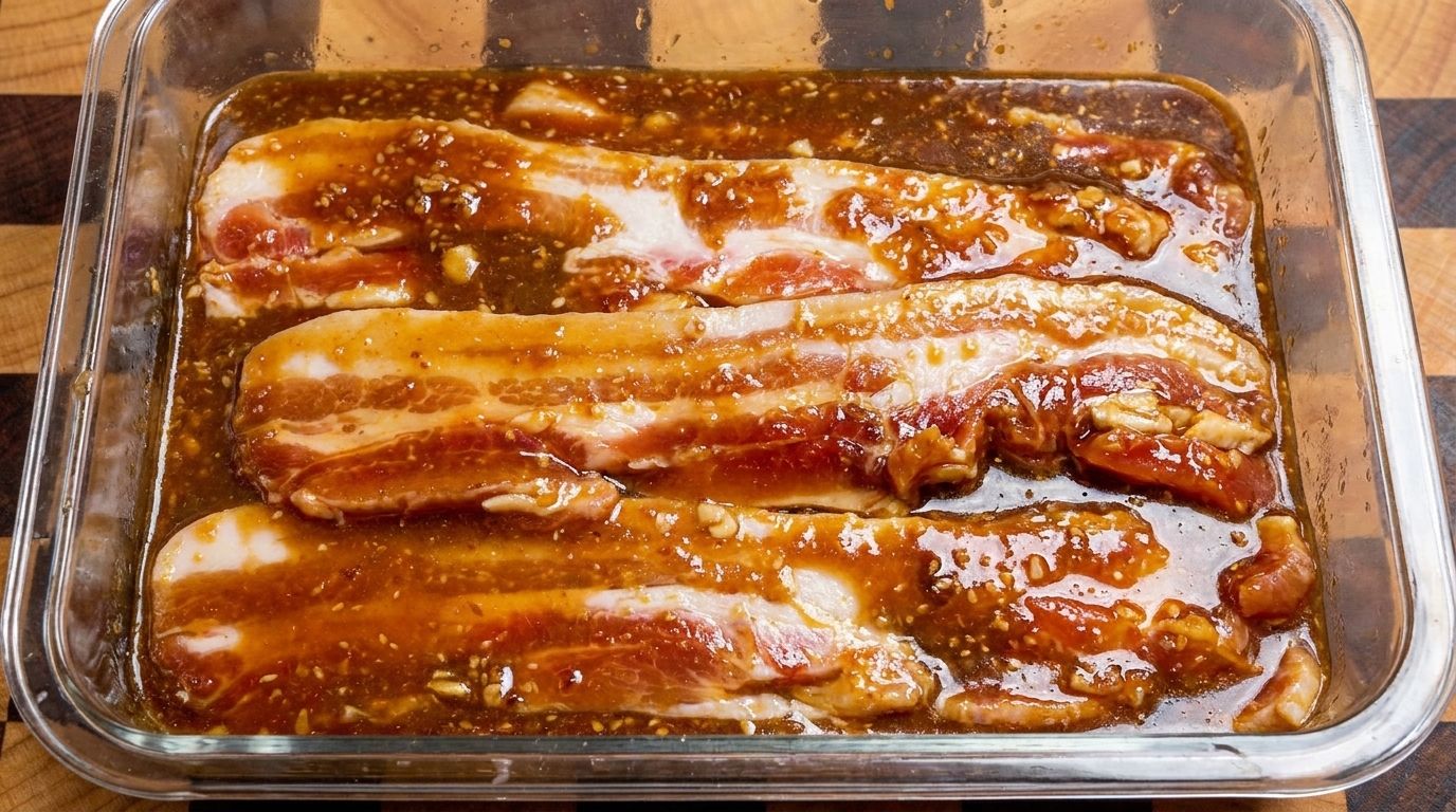 Poitrine de Porc Marinée au Doenjang (Style Barbecue Coréen)