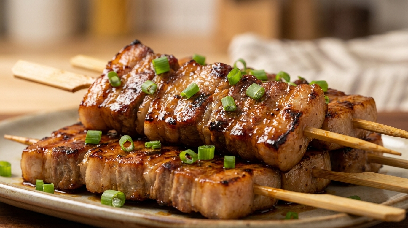Brochettes de Poitrine de Porc Grillée et Savoureuse