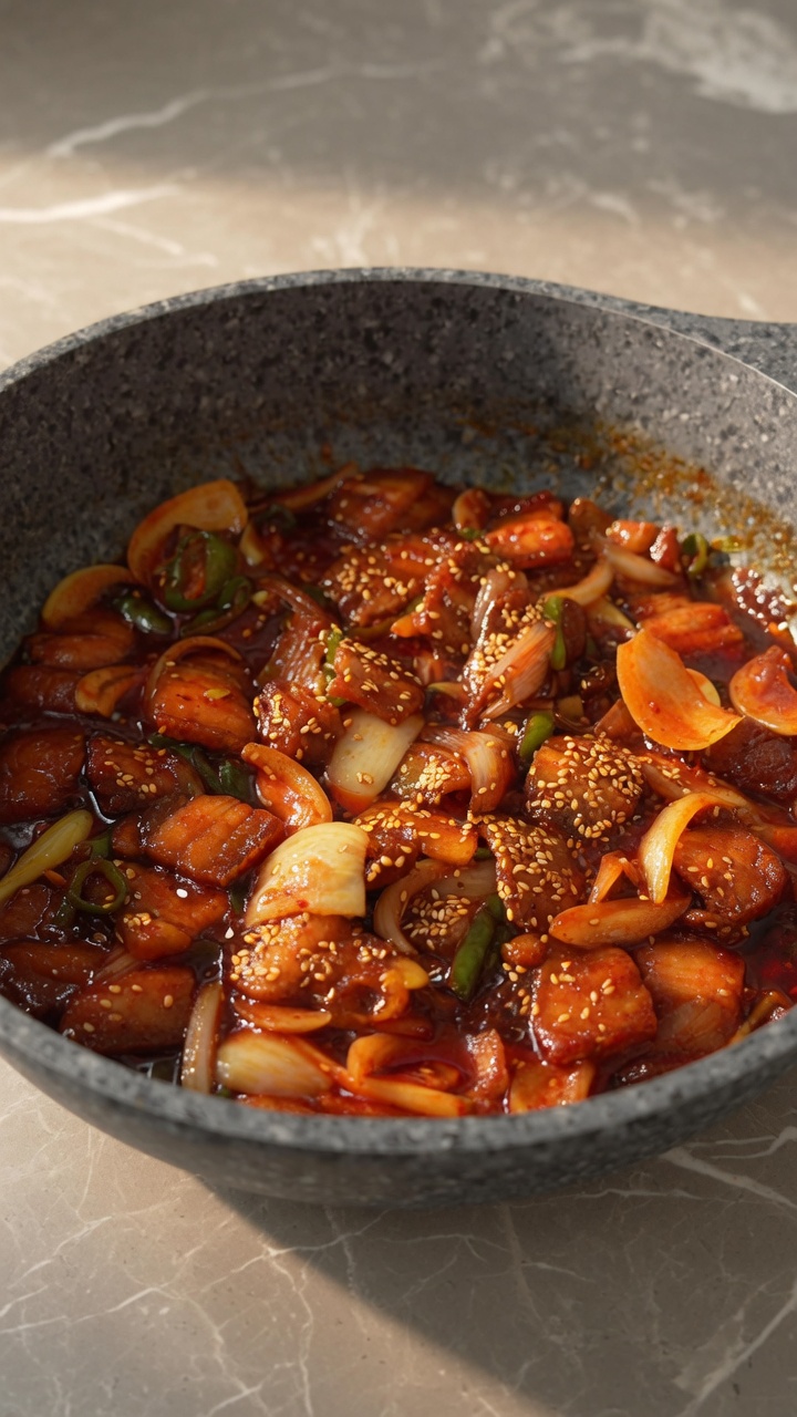 Porc sauté épicé à la coréenne (Jeyuk Bokkeum)