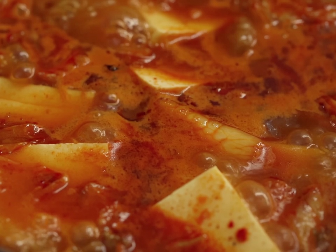 Gros plan sur la poitrine de porc, les tranches doignon, les poireaux et lail en train de sauter dans une marmite.