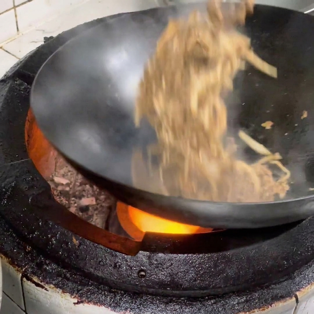 Mélange de bœuf et de champignons servi sur du riz blanc dans un bol traditionnel.