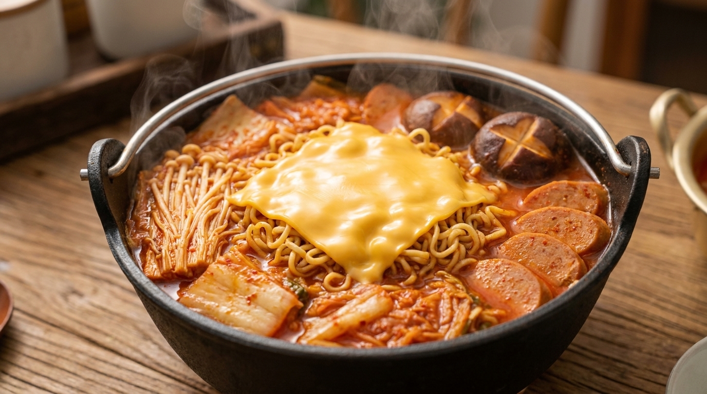 Ragoût de l'armée coréenne végétarien (Budae Jjigae)