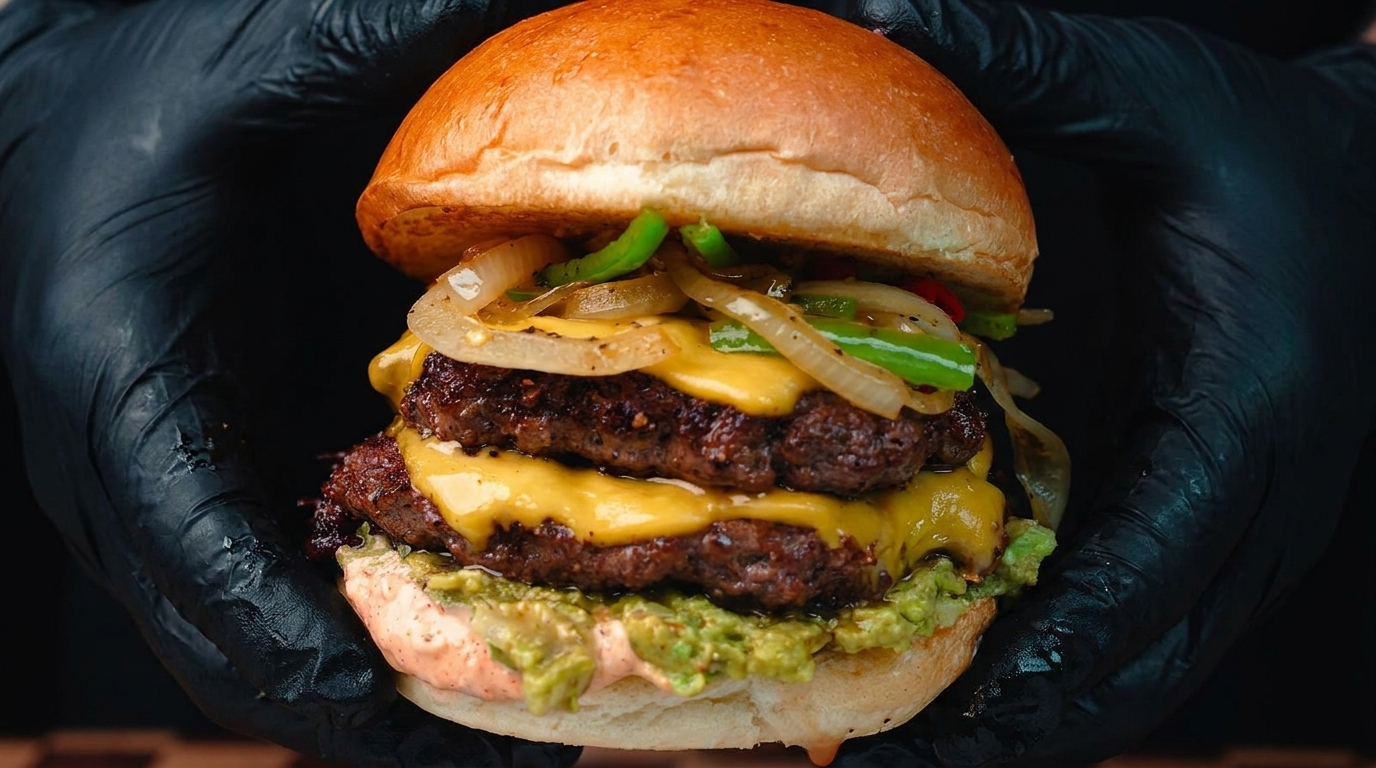 Double Cheeseburger Épicé au Bœuf et à l'Avocat