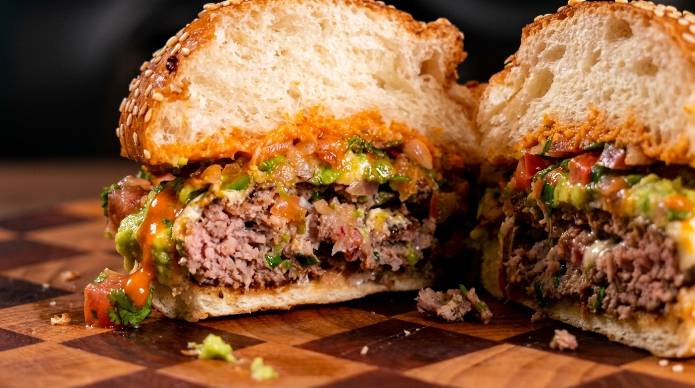 Burger Mexicain au Bœuf et Porc