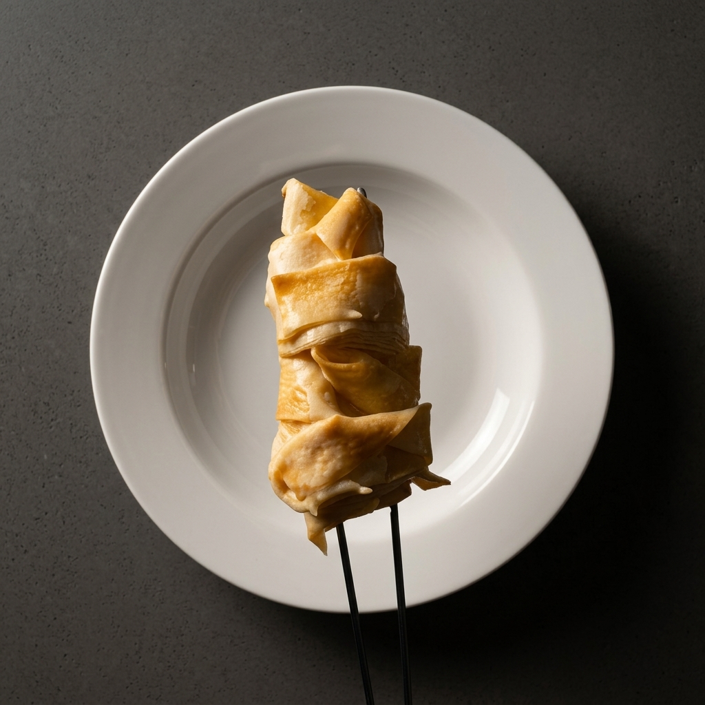 Pâtes crémeuses servies avec des pinces de cuisine en métal.