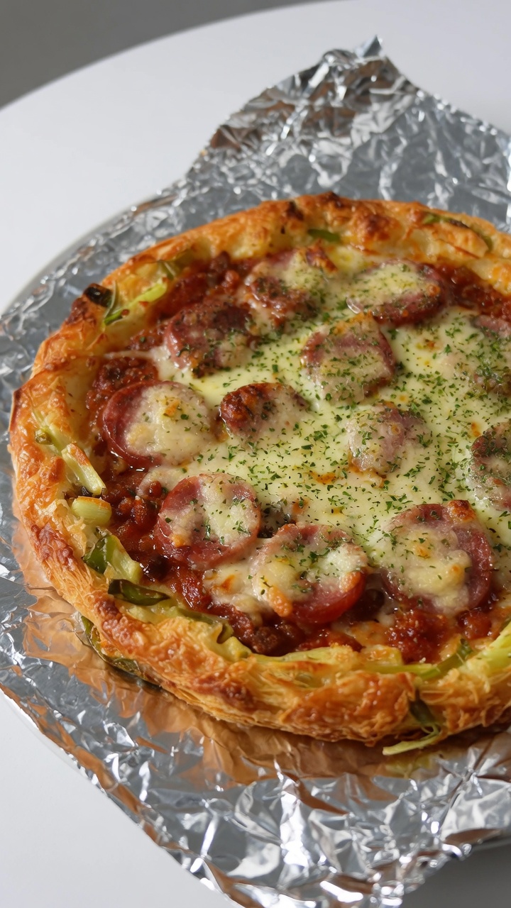 Pizza sans Pétrissage sur Galette à la Ciboule