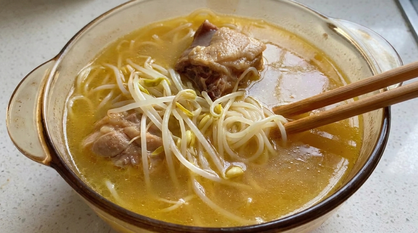 Soupe de Poule Mijotée aux Nouilles