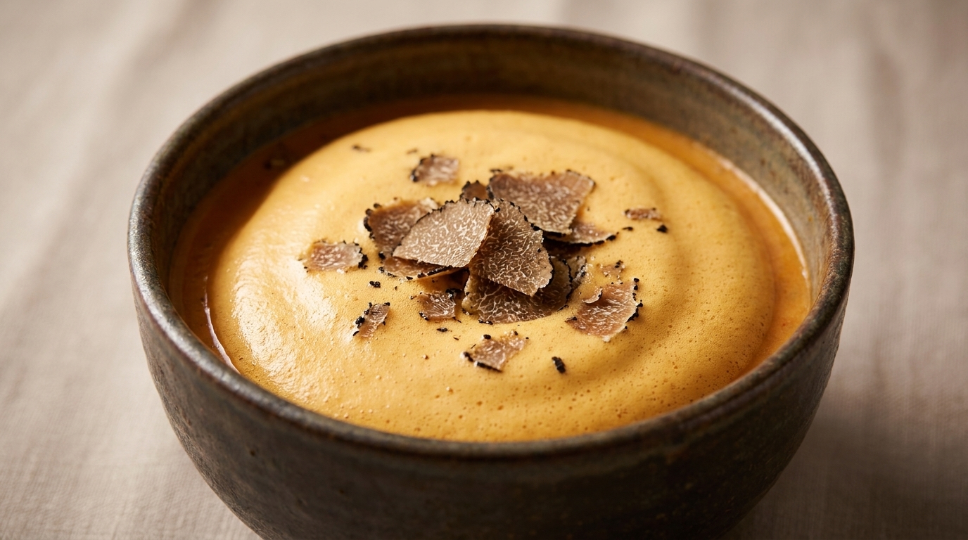 Bisque de Homard Veloutée et son Écume à la Truffe Noire