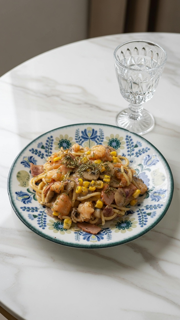 Spaghetti Crémeux aux Champignons Façon Snow King