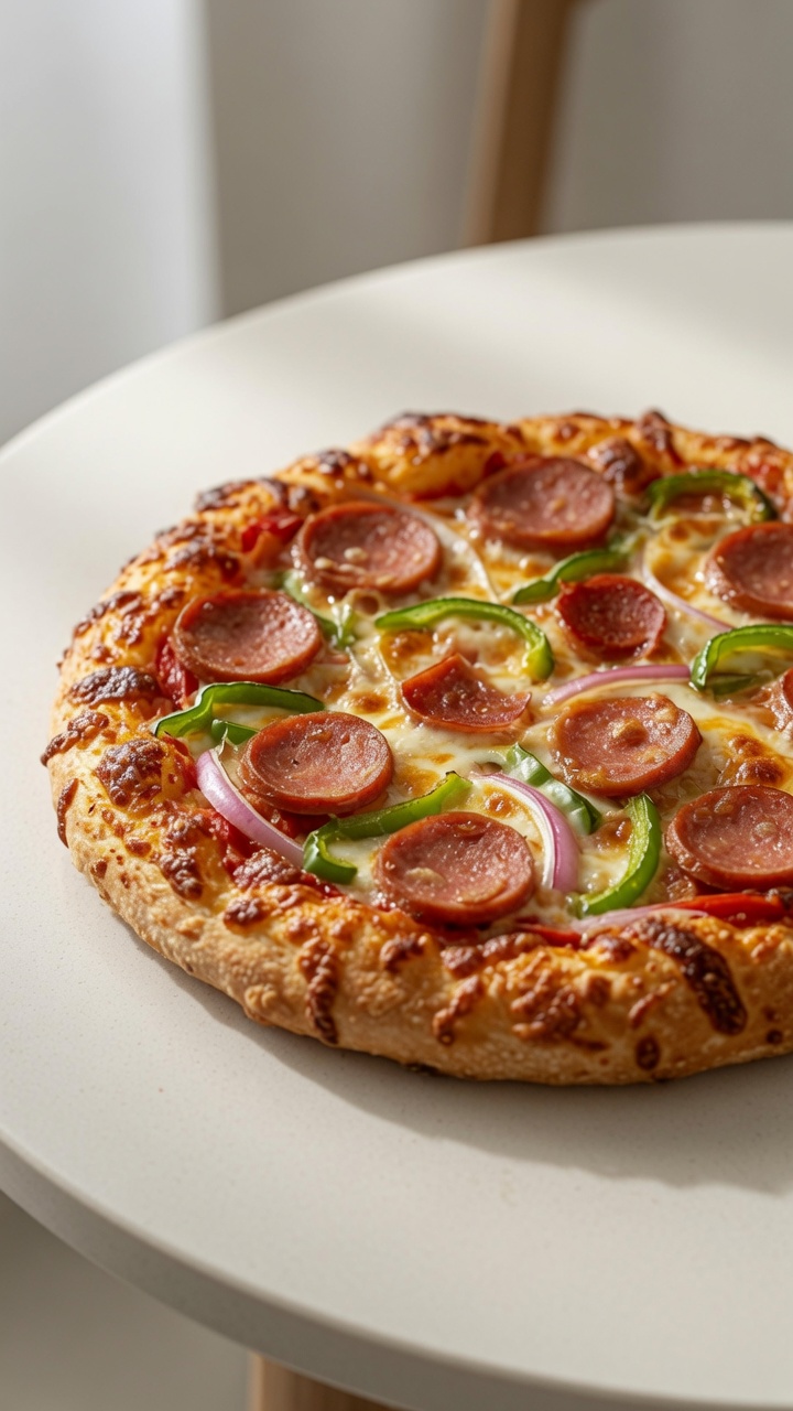 Pizza maison à la tomate et saucisse de jambon