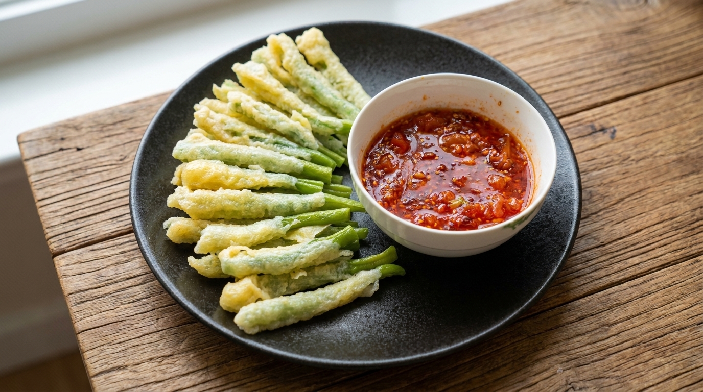 Doujiao Zhanmian du Shanxi (Nouilles de haricots verts enrobés)