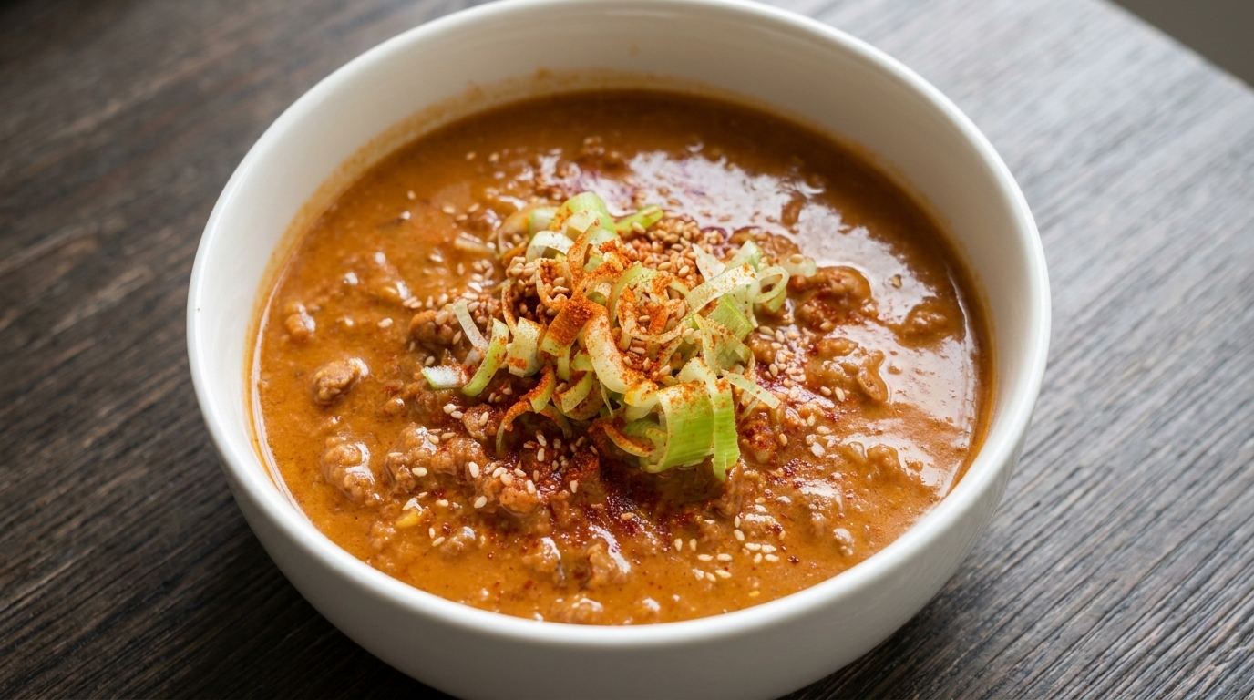 Nouilles crémeuses au miso et lait de soja