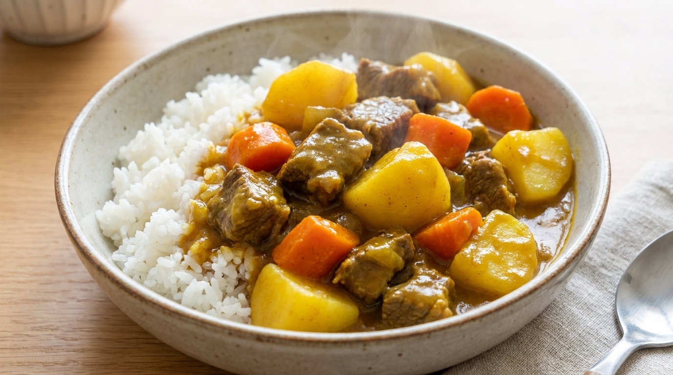Bol de Riz à la Poitrine de Bœuf au Curry