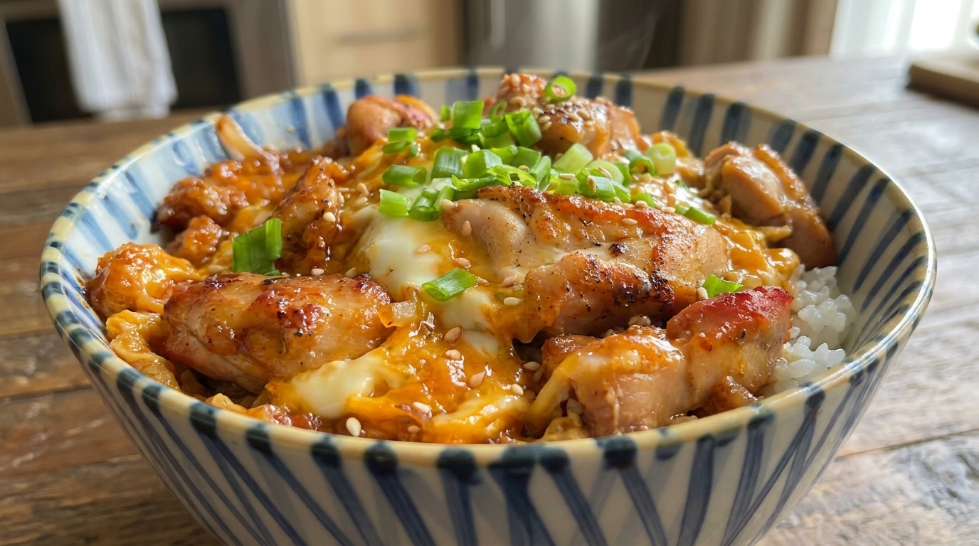 Oyakodon classique (Bol de riz au poulet et à l'œuf)