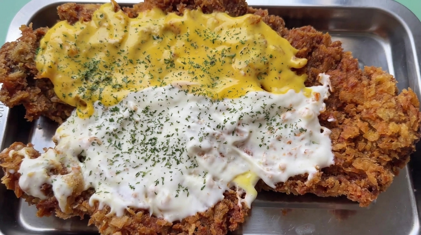 Côtelette de Bœuf Frite Croustillante aux Deux Sauces