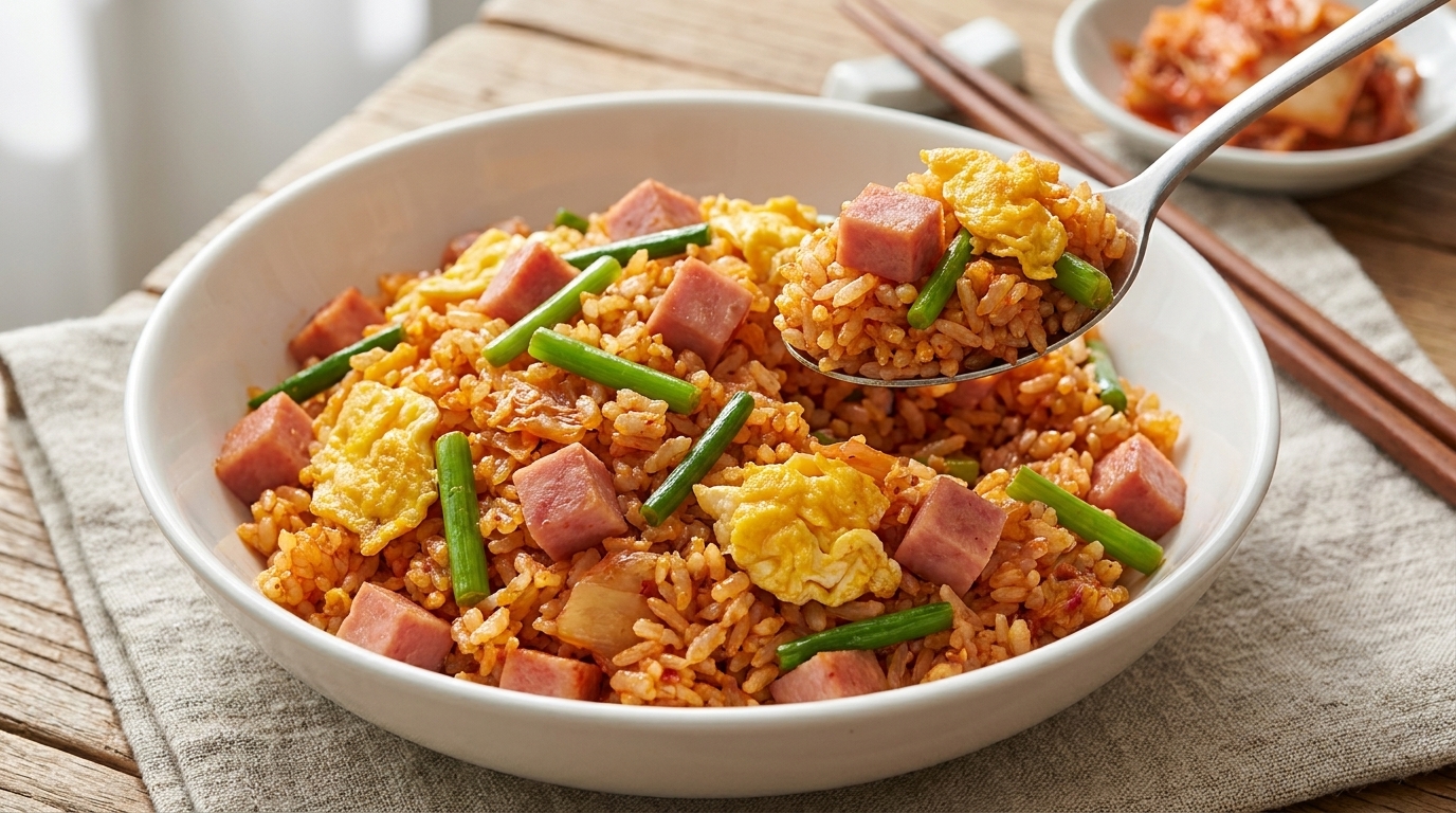 Riz sauté au kimchi ultime au jambon et poulet