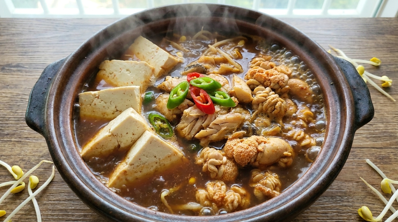 Soupe yanbianaise aux œufs de colin et pousses de soja