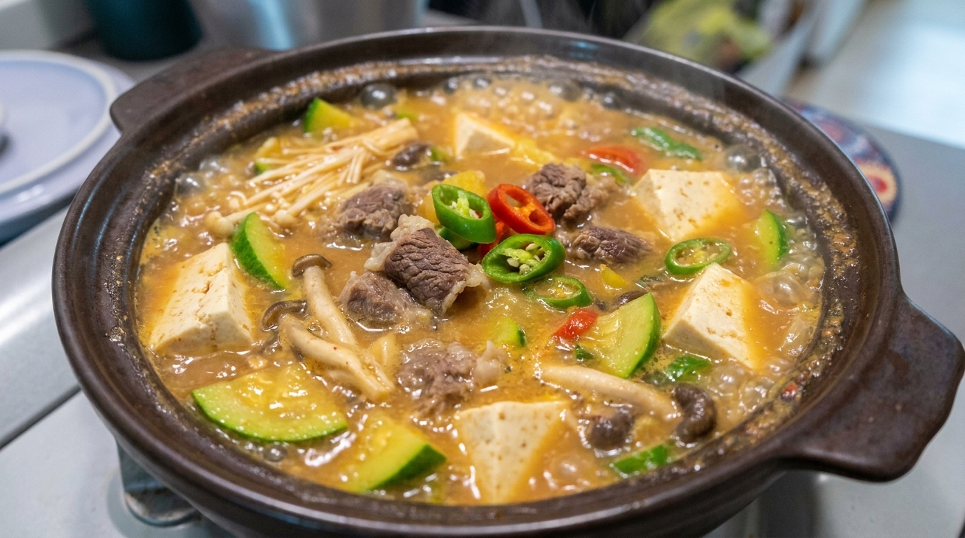Doenjang-jjigae Authentique à la Poitrine de Bœuf (Ragoût Coréen)