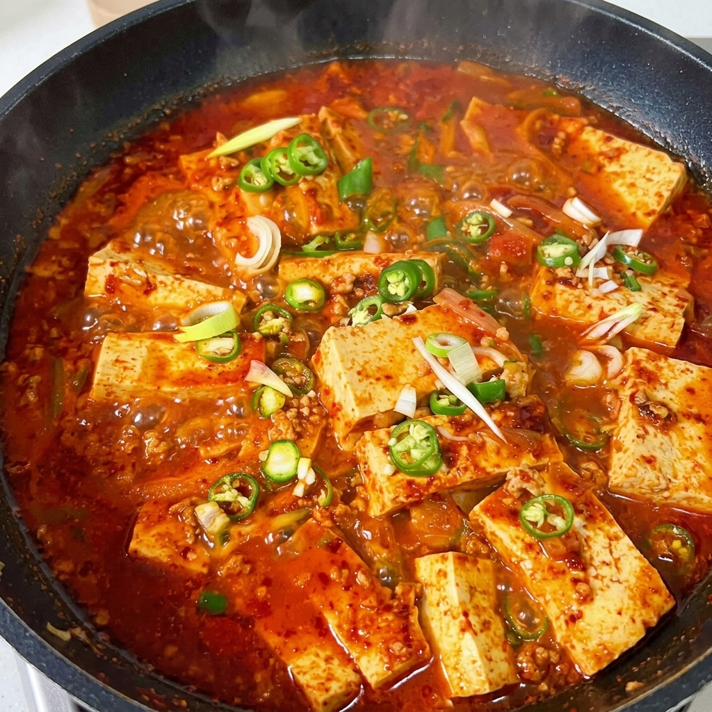 Un verre doseur rempli dun mélange dassaisonnements, incluant du gochujang, de la poudre de piment et diverses sauces, prêts à être mélangés.