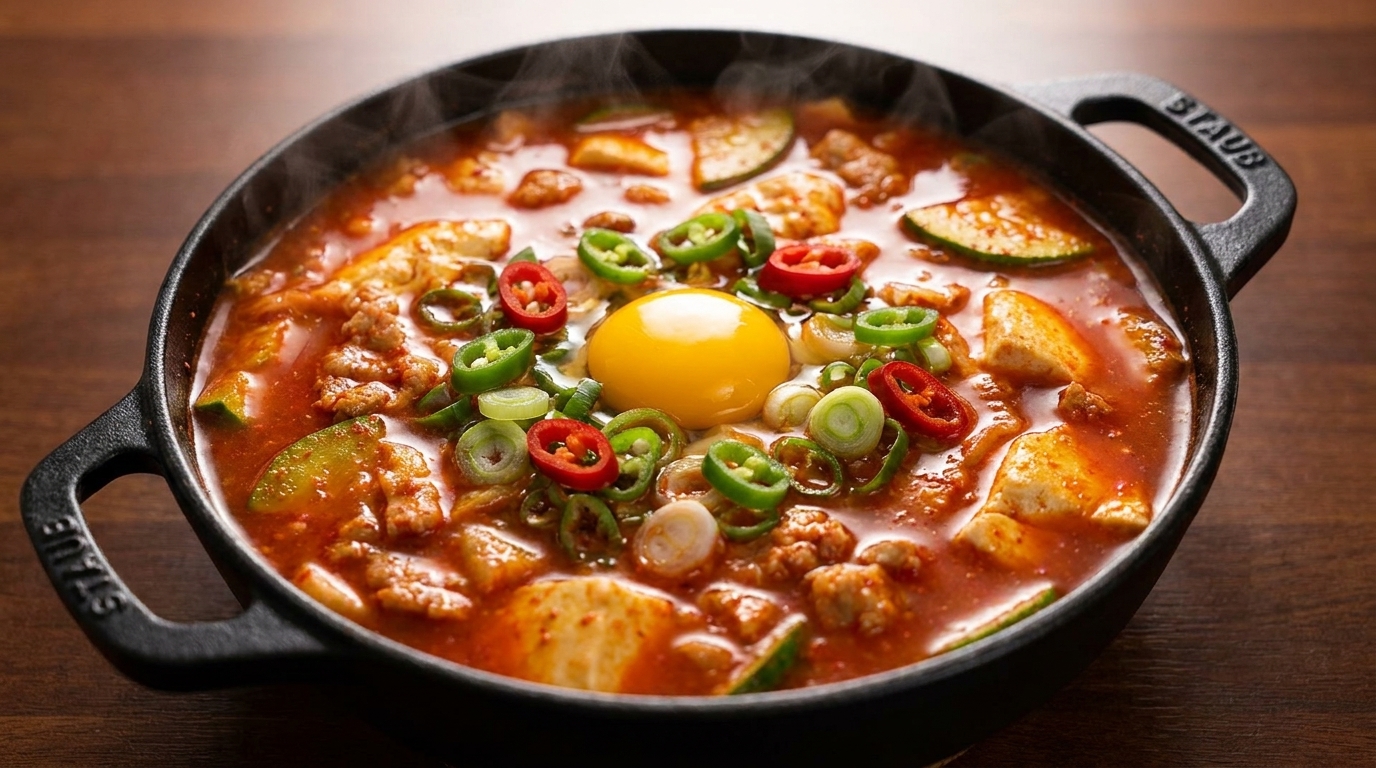 Ragoût Coréen Épicé au Tofu Soyeux (Sundubu-jjigae)