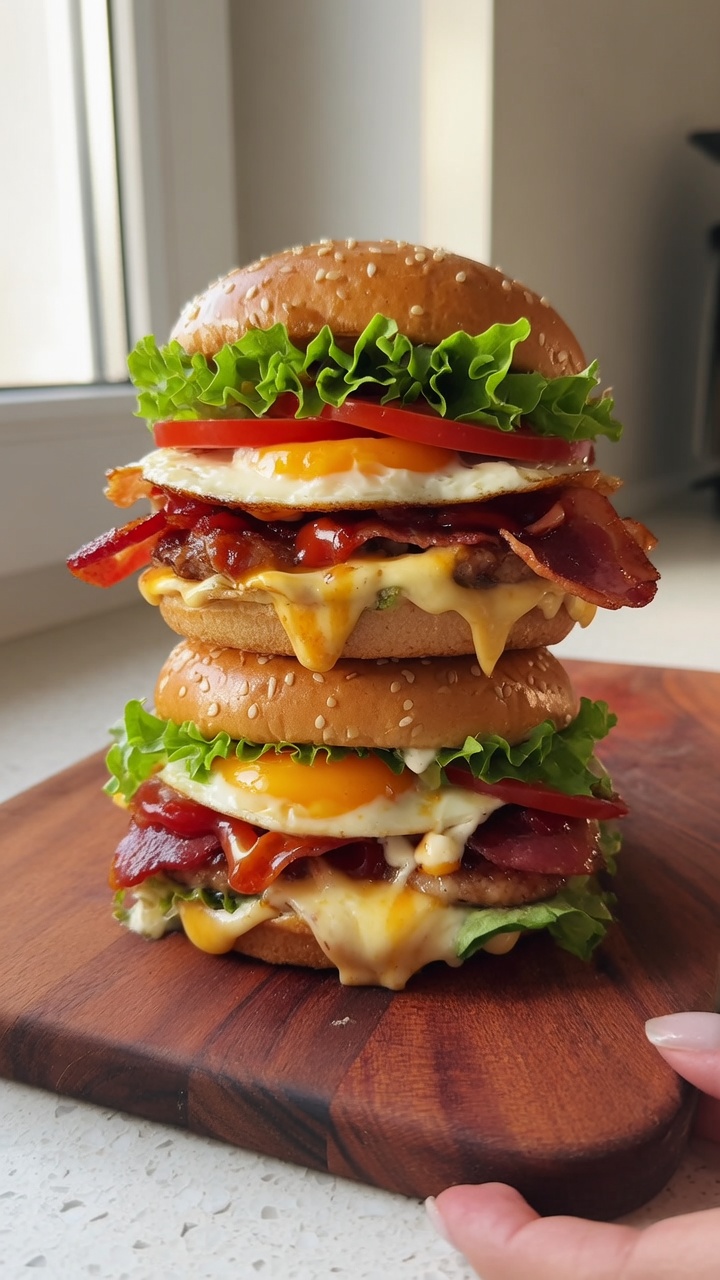 Le Burger Petit-Déjeuner Ultime : Bacon et Œuf