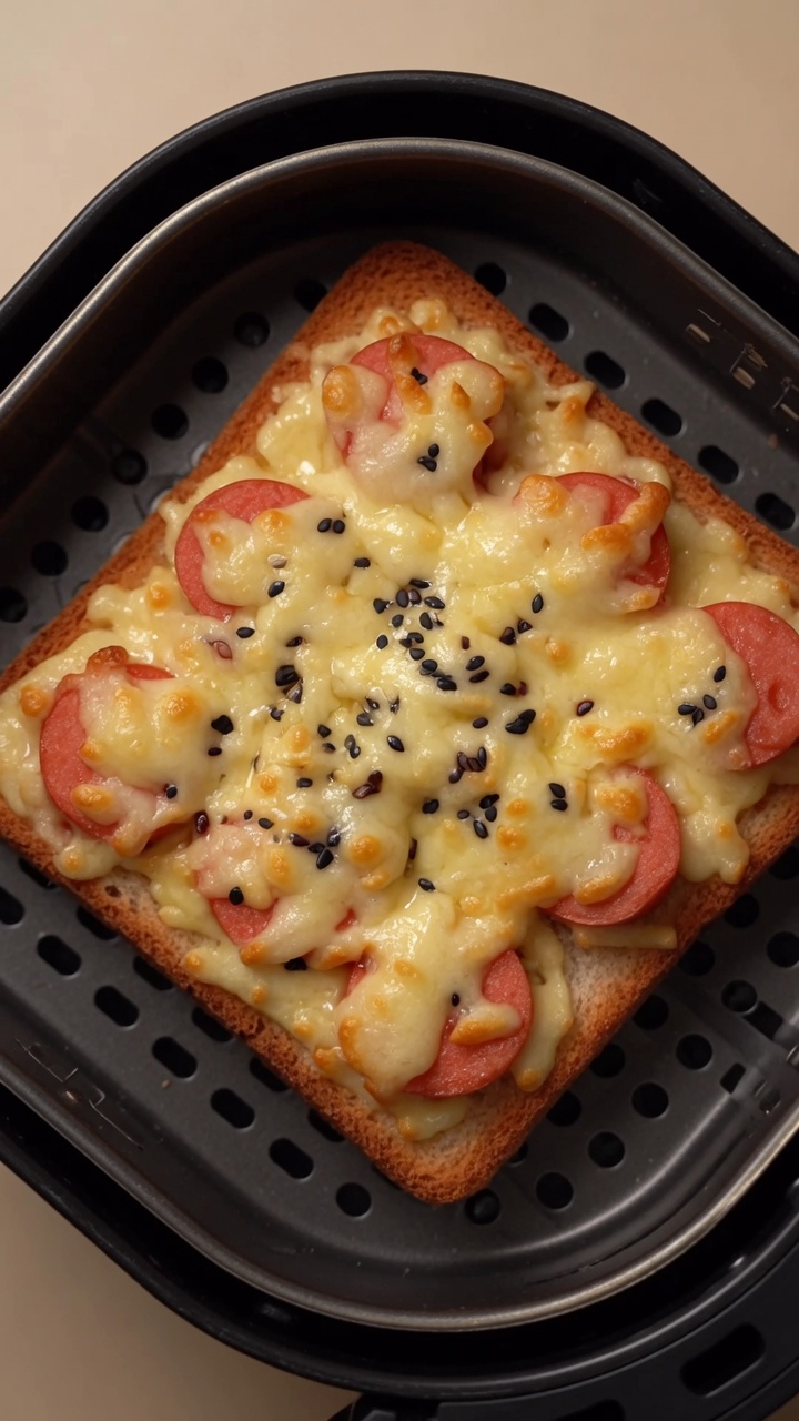 Pizza Toast à la Saucisse au Air Fryer