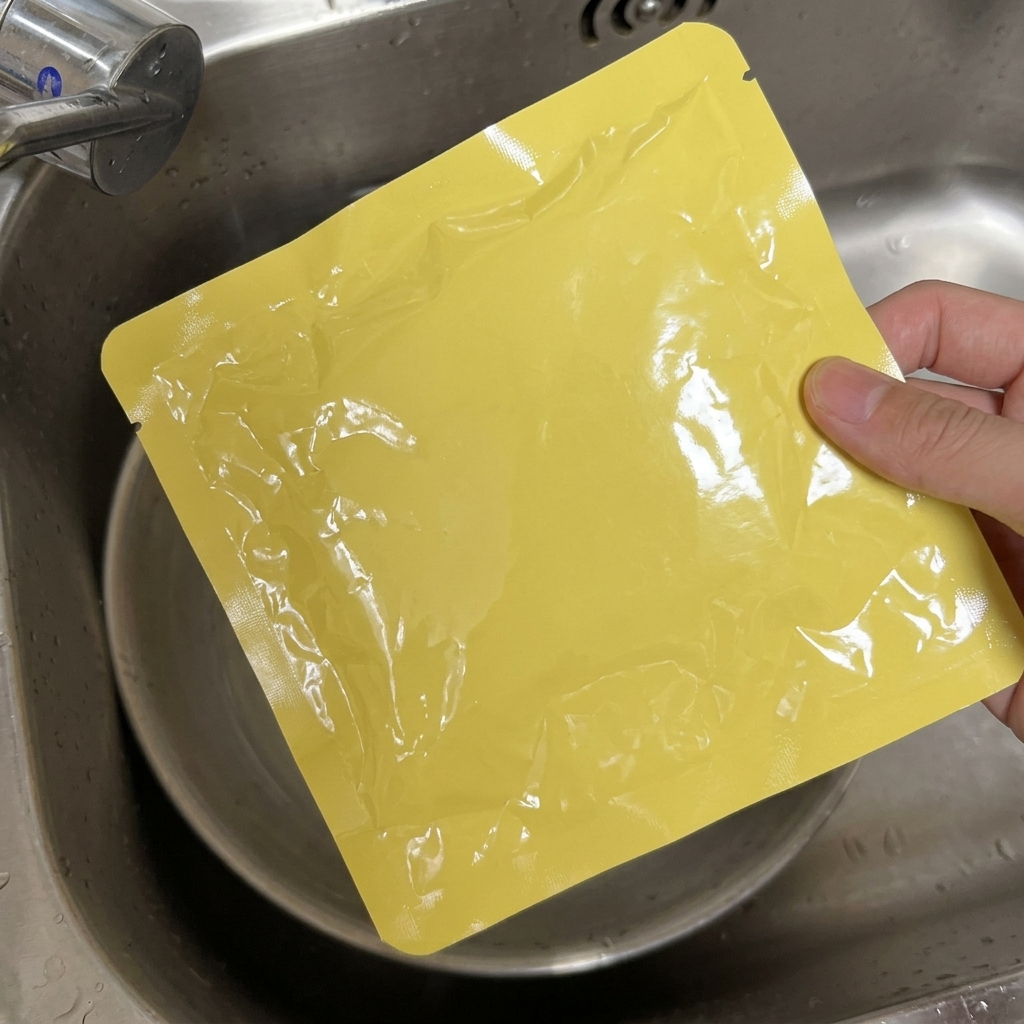 Sachets de porc sous vide dans un bol deau chaude.