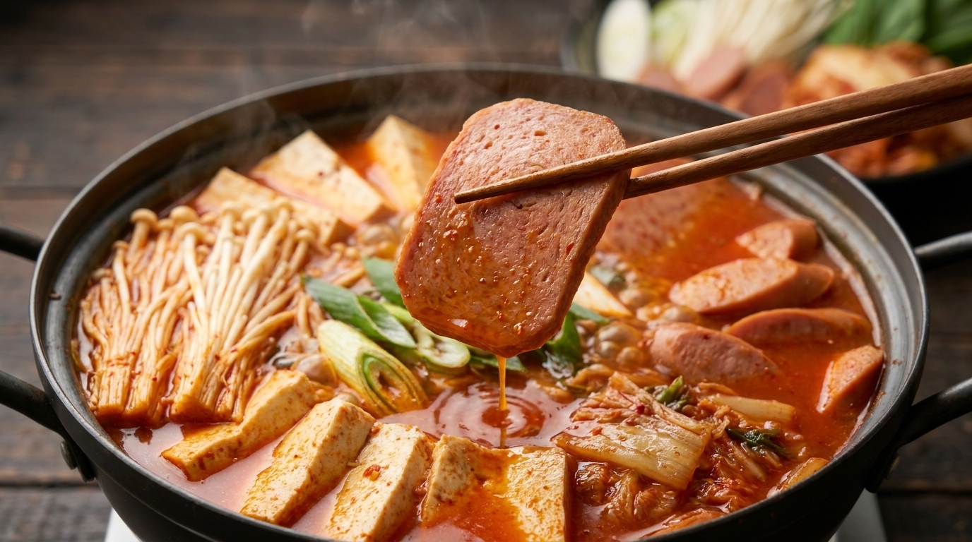 Budae Jjigae Authentique (Pot-au-feu de l'Armée Coréenne)