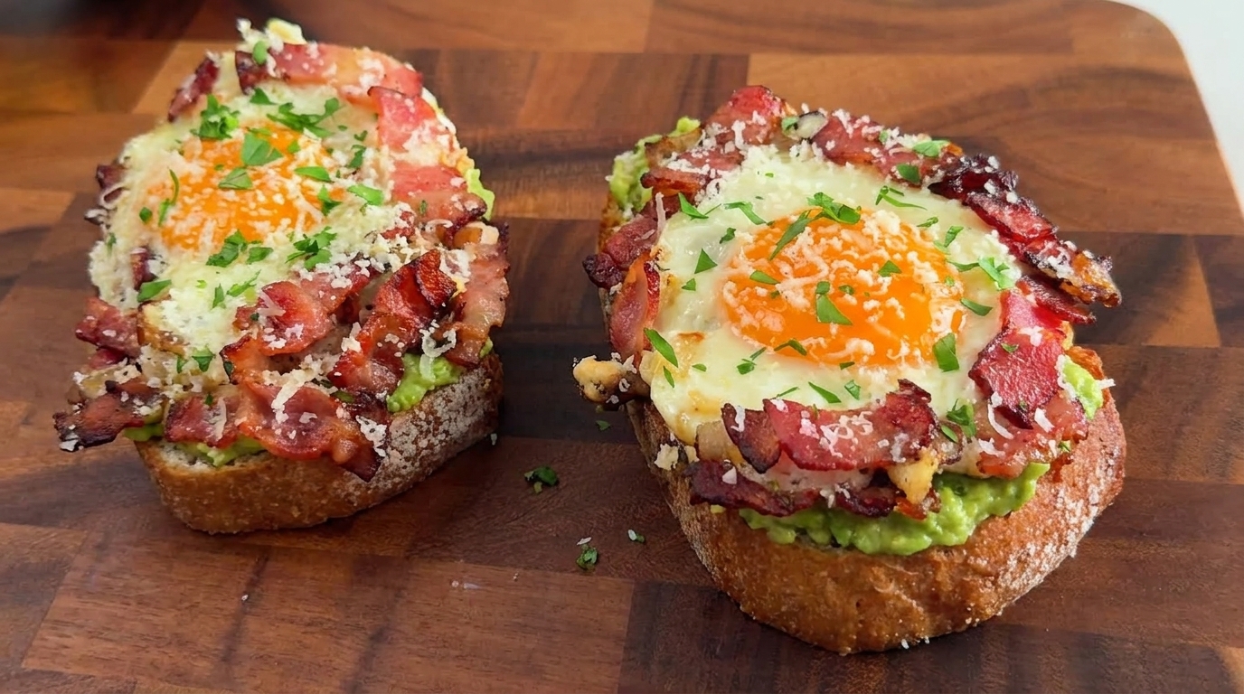 Avocado Toast au Bacon et à l'Œuf