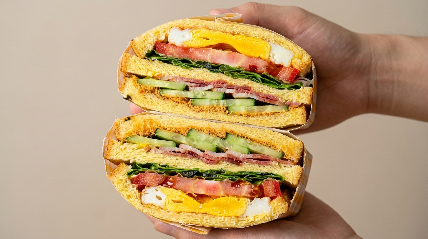 Sandwich Multi-Étages au Bacon Poêlé