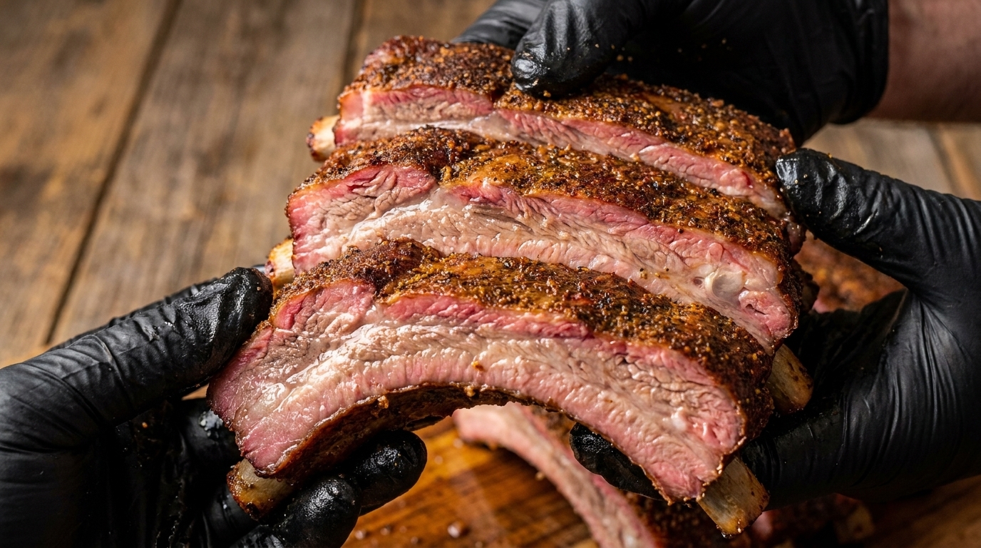 Travers de porc de Saint-Louis style Memphis au rub sec