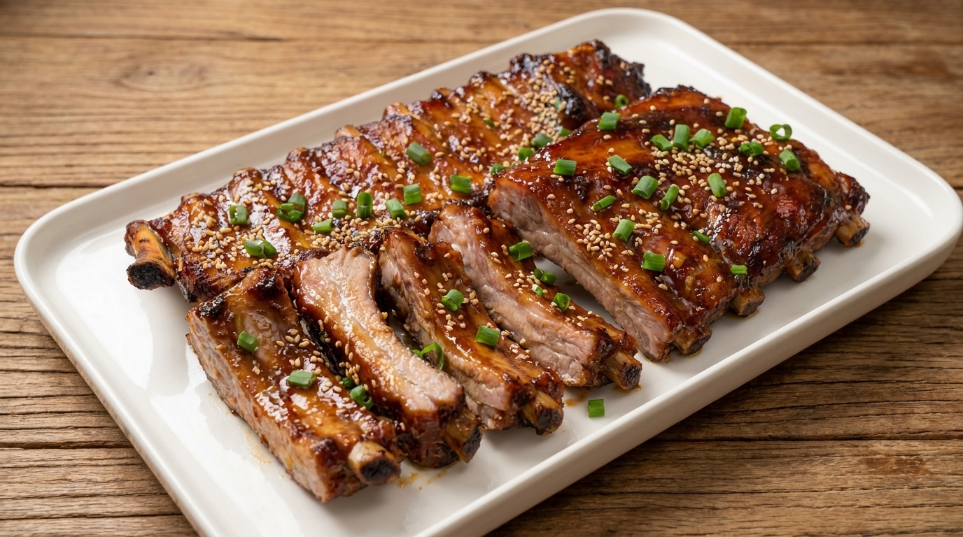 Travers de Porc Rôtis au Miel et Glaçage Laqué