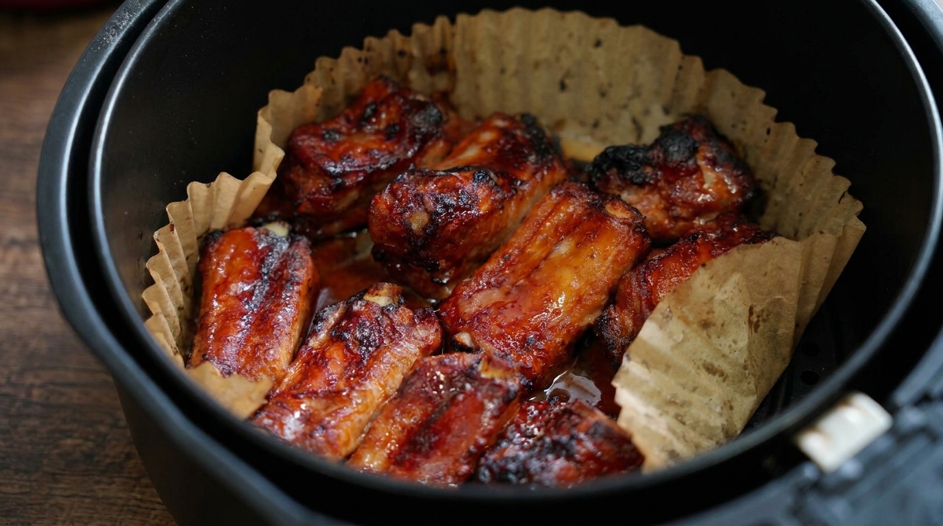 Travers de Porc Caramélisés au Miel à l'Air Fryer