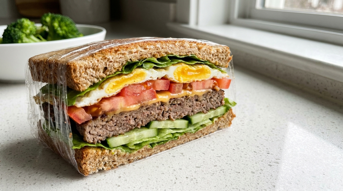 Le Sandwich Ultime Bœuf & Œuf Faible en Calories