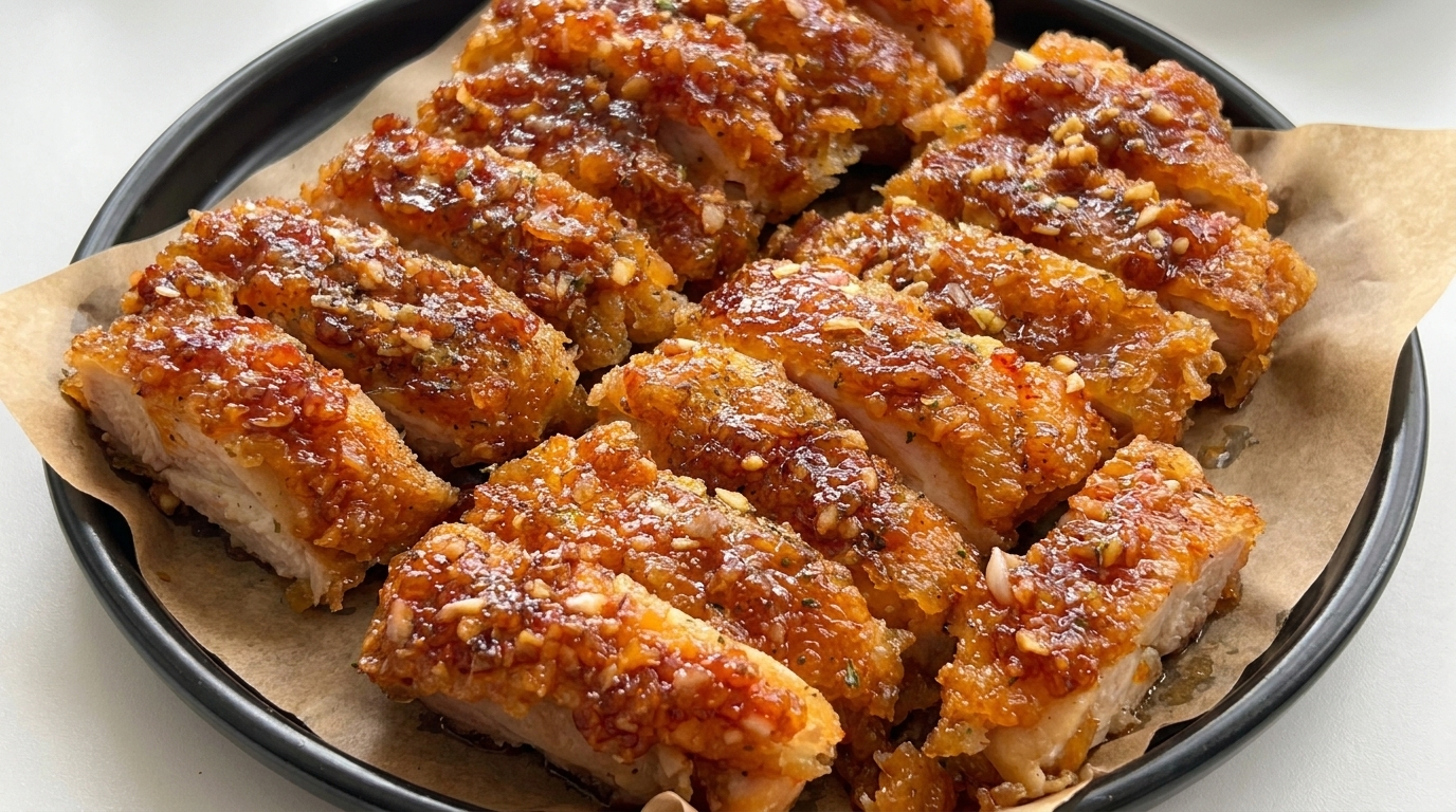 Cuisses de Poulet Croustillantes au Miel, Ail et Beurre