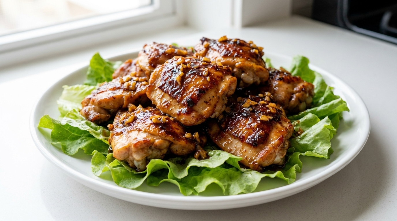 Poulet Croustillant au Beurre, Miel et Ail