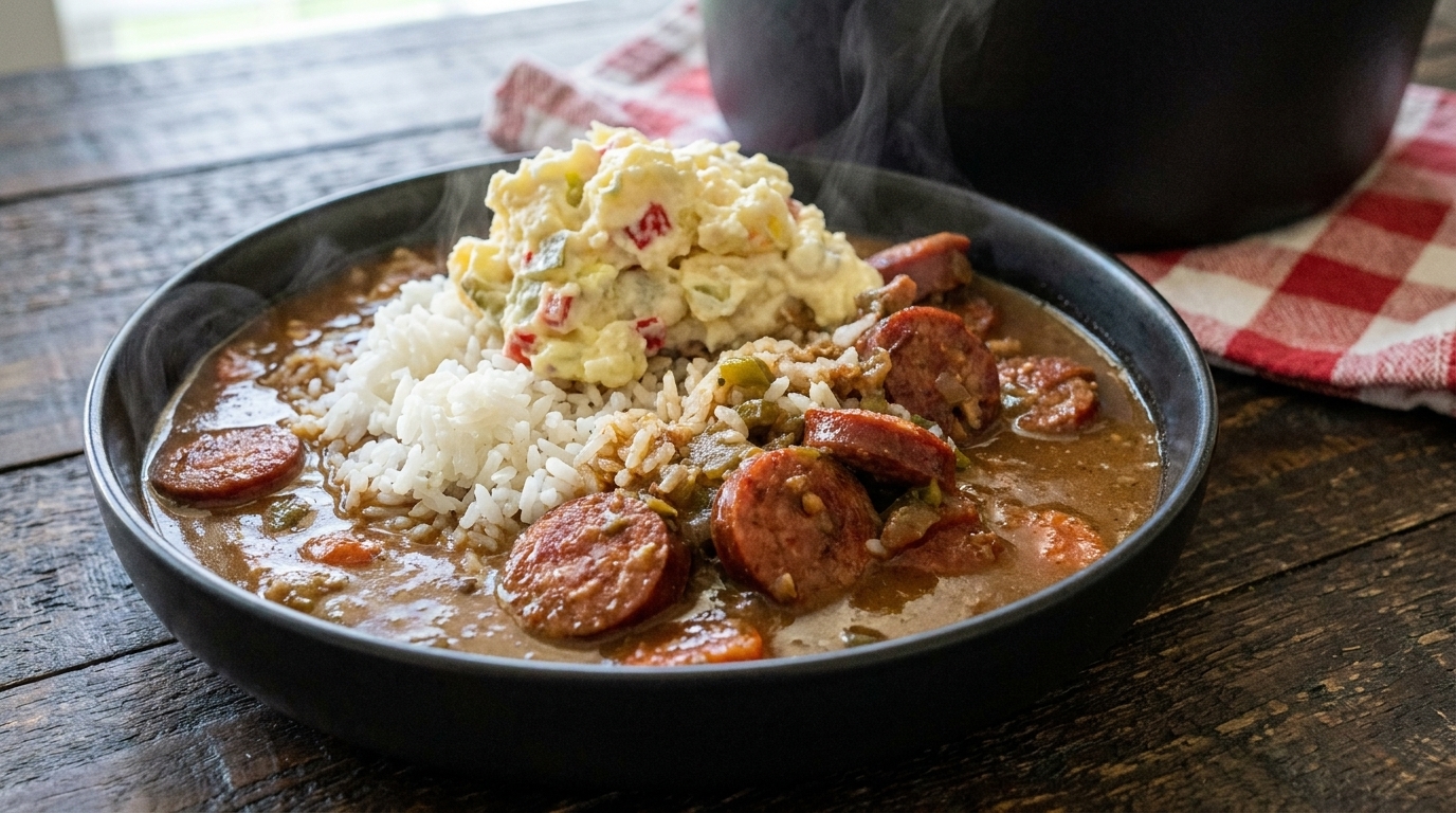 Gumbo au poulet et à la saucisse du Texas de l'Est