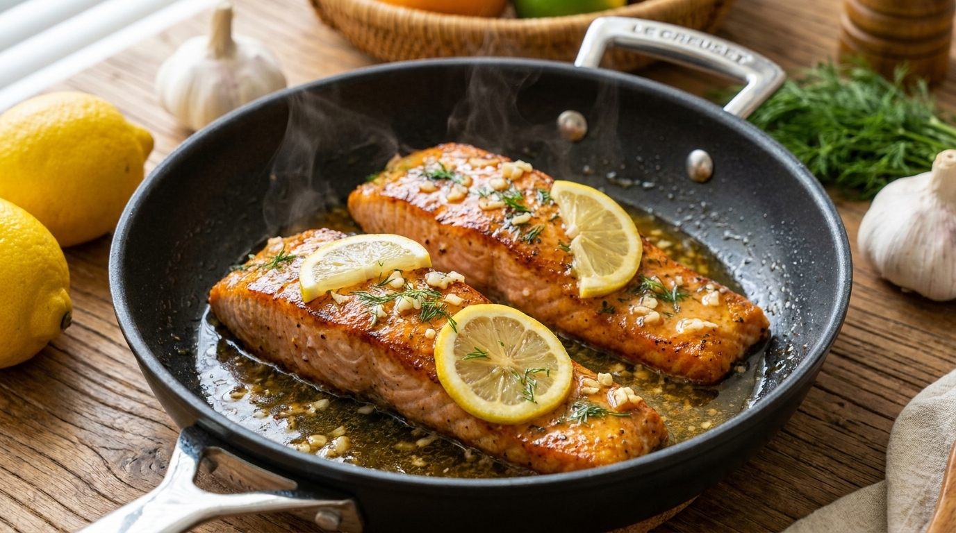 Saumon au Beurre Citronné et à l'Ail