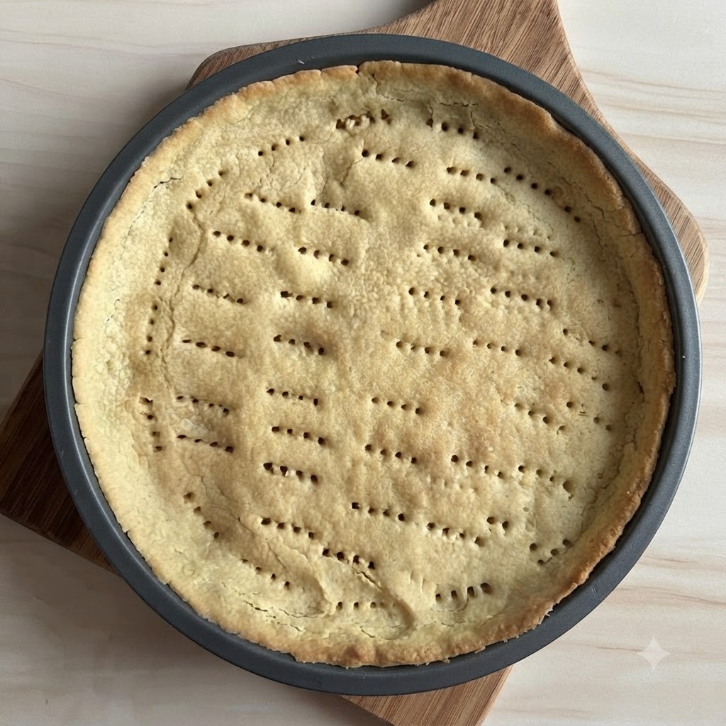 Des cubes de saumon frais disposés délicatement dans un fond de tarte à laide dune pince de cuisine.