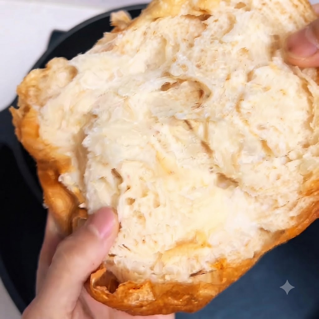Des feuilles de laitue verte croquante sont insérées à lintérieur dun pain ciabatta tranché sur une assiette blanche.