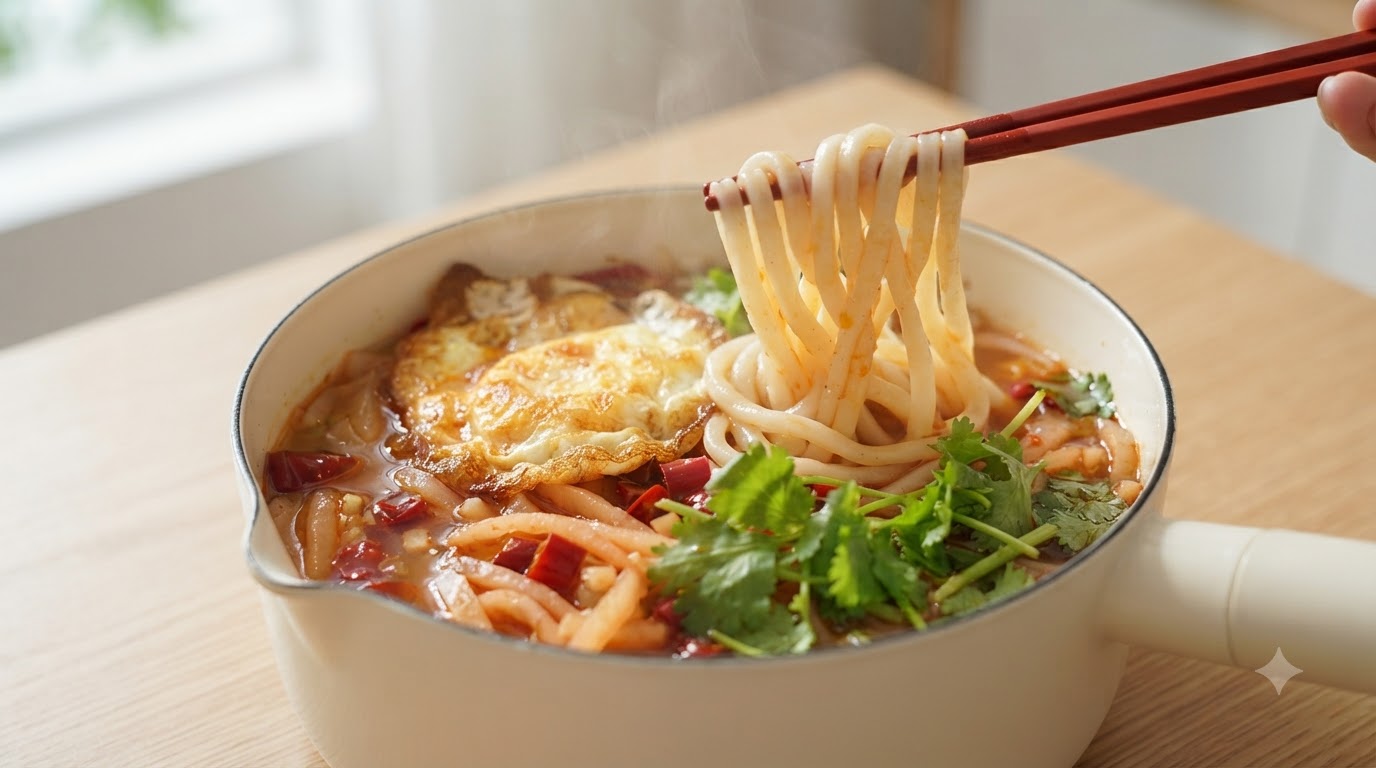 Nouilles en Soupe Aigre au Chou Pickelé