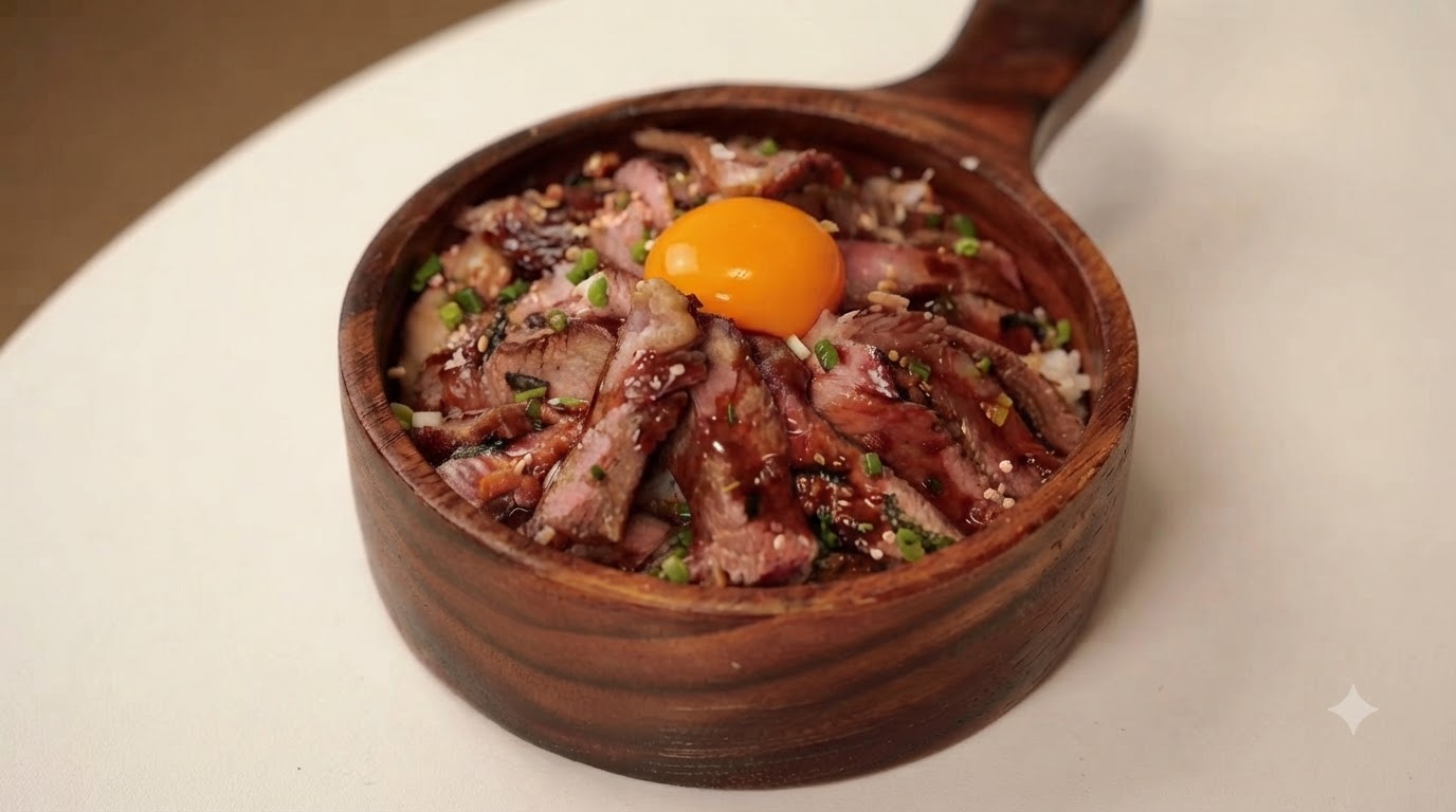 Donburi de Steak de Faux-filet à la Japonaise