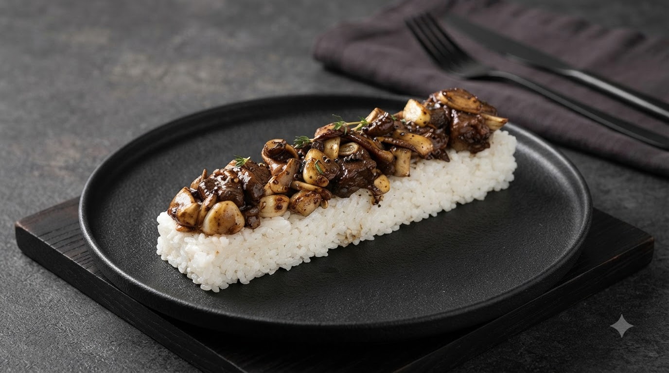 Riz au Bœuf Dés et Poivre Noir