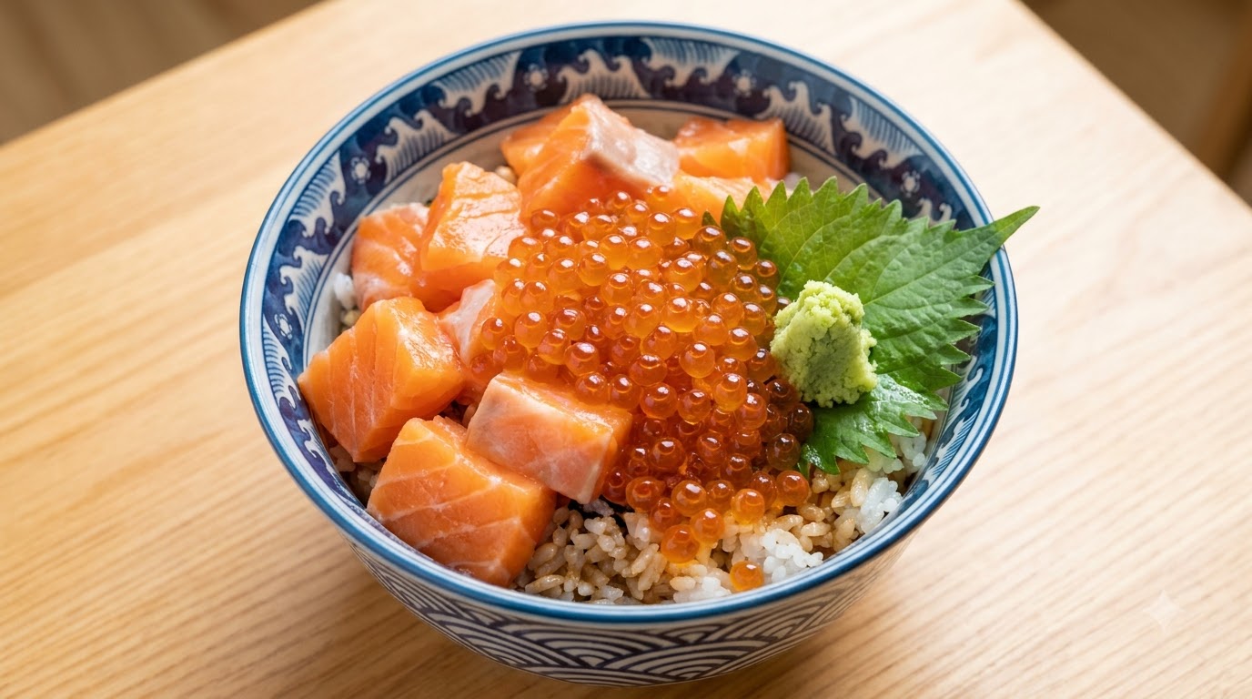 Bol de riz au saumon et œufs de saumon (Kaisendon)