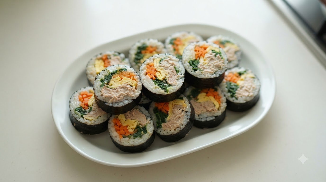 Gimbap classique au thon (Rouleaux de riz coréens)